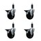 Service Caster 4'' Soft Rubber Swivel 1-1/8'' Expanding Stem Caster Set with Brake, 4PK SCC-EX20S414-SRS-PLB-118-4 - alternate 1